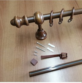 Resim Ceviz Rustik Ahşap Perde Askısı 