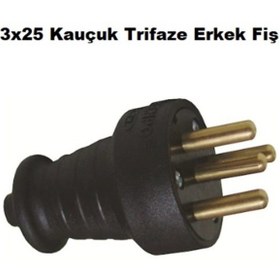 Resim 3x25 Kauçuk Trifaze Erkek Fiş 25 Adet 