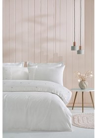 Resim Puffy Angel Çift Kişilik Krep Nevresim Takımı - Beyaz Beyaz 