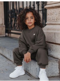 Resim Bisiklet Yaka Eşofman Takımı Bej 