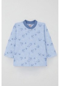 Resim Breeze Erkek Bebek Pijama Takımı Sevimli Ayıcık Figürlü Yıldız Desenli 4 Ay-1 Yaş, Mavi Mavi 