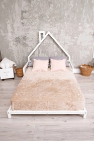 Resim Orion Unisex Montessori Bebek Ve Çocuk Karyolası Doğal Ahşap Yatak - 80 X 180 