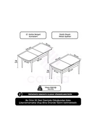 Resim Canisa Kor Serisi, 70x114 Açılabilir Barok Ahşap Desen Yemek Odası Masası Masa Barok Ahşap Desen 
