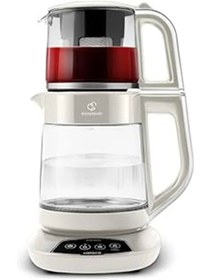 Resim markentegra Çaysever 3 in 1 Konuşan Cam Çay Makinesi Su Isıtıcı ve Mama Suyu Hazırlama 1700W Starlight 