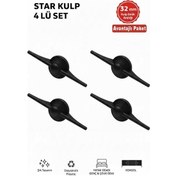 Resim Lüks Star Kulp Siyah 32mm 4 Adet Mobilya,yatak Odası, Tv Ünitesi,çocuk Ve Genç Odası, Dolap Kulpu Siyah 