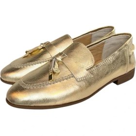 Resim Gold Deri Loafer 