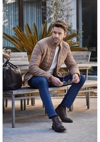 Resim İmza Sütlü Kahverengi Suni Deri Hakim Yaka Düz Yırtmaçsız Tam Astar Slim Fit Casual Deri Mont 1038245150 Sütlü Kahverengi 