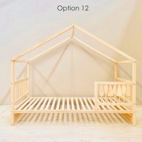 Resim Woodland Montessori House Floor Bed with Storage Space - US Queen / Option 12 