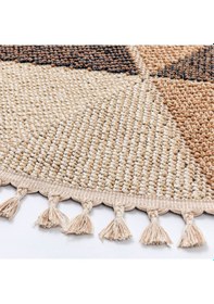 Resim Cool Halı Bress 1405 Sarı Kolay Temizlenen Hav Toz Vermez Hasır Dokulu Örgü Desen Yuvarlak Halı 