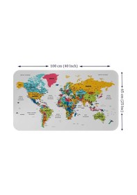 Resim Türkçe Eğitici Ülke Ve Başkent Detaylı Atlası Dünya Haritası Duvar Sticker -60x105-3851 Renkli 