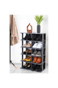 Resim 5 Katlı Lüks Modüler Dekoratif Plastik Ayakkabılık Gri 