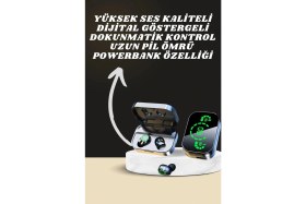 Resim Pileli Store 7 Kordonlu Akıllı Saat ve Aynalı Bluetooth Kulaklık Powerbank Dijital Göstergeli 