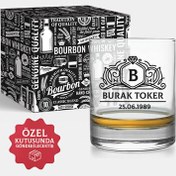 Resim Orijinal Kutusunda İsime Özel Viski Kadehi 