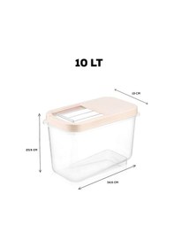 Resim Meleni Home 3'lü Multibox Kayar Kapaklı Erzak Saklama Kabı Un Kabı Krem 10 L Bej 