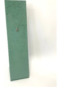 Resim Yerli Üretim Moscow Model Süet Kumaş Yeşil Renk 40/10 Cm Ayaklı Takı Sergileme Standı Çok Renkli 