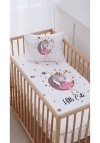 Resim %100 Pamuk Anne Yanı Beşik Nevresim Takımı 60x100 Aydaki Prenses 