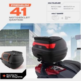 Resim Wogen 41 Litre Premium Sırt Dayamalı Motosiklet Çantası - Siyah - 1405 004 