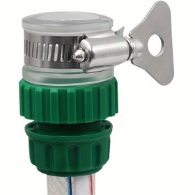 Resim 1/2 Çok Fonksiyonlu Evrensel Yumuşak Su Borusu Bağlayıcı, Musluk Bağlantı Aksesuarları, Plastik + Metal Toka Halkası, Balkon, Bahçe, Avlu Sabit Su Boruları ve Araba Yıkama Hortumu Bağlantıları için Uygun 