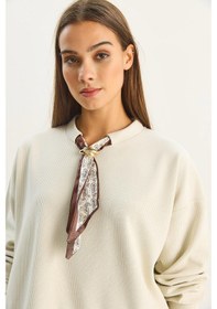 Resim Shade Kadın Fular Detaylı Pamuklu Ottoman Sweatshirt 6931 60283689 - Bej 