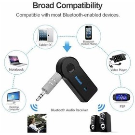 Resim Kablosuz Bluetooth Aux Kiti 3.5 Mm Stereo Ses Alıcısı, Araç Ve Ev Ses Sistemleri Uyumlu Adaptör 