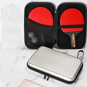 Resim Masaya Takılmış Tenis Raketi Saklama Kutusu - Dayanıklı EVA Seyahat Çantası, Paddle ve Toplar İçin Uygun, Şok Geçirmez Hafif, Şık Spor Ekipmanları ile Koruyucu Pedli Bölmesi 