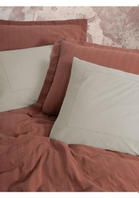 Resim Çift Kişilik Yatak Örtülü Pike Takımı Natura Vilo Kiremit - Blba-582229 Renkli 