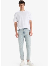 Resim DeFacto %100 Pamuk 90's Slim Fit Dar Kalıp Yüksek Bel Dar Paça Jean Yıkamalı Pantolon F3903AX25SMNM39 