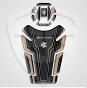 Resim Dominar Tank Pad Depo Kapak Sticker Siyah-Bej 