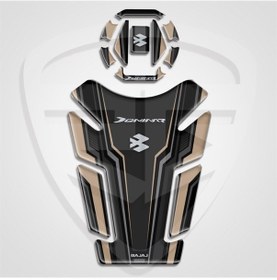 Resim Dominar Tank Pad Depo Kapak Sticker Siyah-Bej 