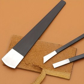 Resim 3 adet DIY Deri İşlemesi için Derinleştirme Bıçağı Seti, Kenar Derinleştirme ve Deri Kesme için Araçlar Dahil. 