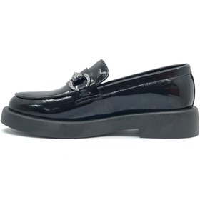 Resim Kids Club Shoes Greyder 72133 Zn Urban Deri Comfort Casual Oxford Kadın Ayakkabı SİYAH-RUGAN 