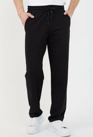 Resim Belish Fashion Bls Unisex Siyah Iki Iplik Rahat Düz Paça Eşofman 