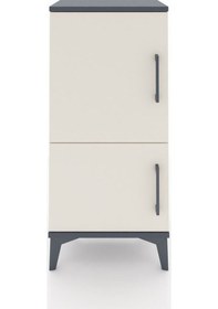 Resim Arges Komodin 3 Raflı 2 Kapaklı 44x30x96 Antrasit-aytaşı Antrasit 