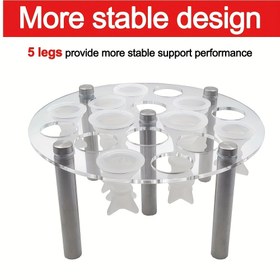 Resim DIY Satranç Taşları Döküm Takımı, Yuvarlak Silikon Kalıp, Akrilik Raf ve 5 Ayak - Şeffaf El Sanatları Malzemeleri Dahil 