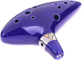 Resim Valkyrie Ocarina 12 Delik Ocarina Seramik Alto C Ocarina Flüt Mavi Ocarina Sualtı Müzik Nefesli Enstrüman 