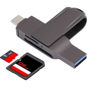 Resim USB 3.0 Kart Okuyucusuna 2 Aradan 1 Çok Fonksiyonlu Usb-C / Typ-C (Yurt Dışından) 