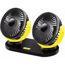 Resim Storemax Nkt Group (7600) 3 Kademeli Çift Başlı 360 ° Dönebilen Araç Fanı Oto Fan Vantilatör Usbli ile Uyumlu 