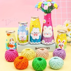 Resim 2mm Renkli Kenevir İpi DIY El Yapımı Örgülü Dekoratif Kenevir İpi Şişe El Sanatları Hediye Süslemesi 