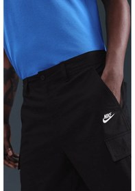 Resim Nike Club Woven Cargo Short İn Black Erkek Dokuma Kargo Cepli Şort Siyah Beyaz Siyah 
