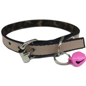 Resim Pastel Renkli Pembe Deri Zilli Kedi Tasması 