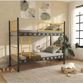 Resim Reyo Metis Genç Çocuk Yatak Odası Metal Sarı Ranza 90x190 90 X 190 CM 