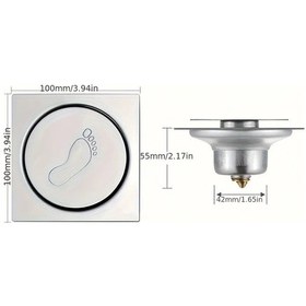 Resim Willowhaven 3.94x3.94 Inç Metal Tahliye Süzgeci Dayanıklı Pedallı Banyo Duş Drenaj 