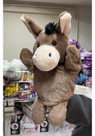 Resim Peluş 25 Cm El Kuklası Kahverengi Eşek Kukla Çok Renkli 