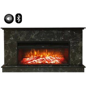 Resim Dlc 1175ms Siyah Mermer Desen 1800 Watt Bluetooth Ve Ses Efektli Dekoratif Elektrikli Şömine 