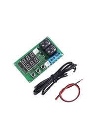 Resim 24V 2 Kanal Röle Çıkışlı Dijital Termostat - Kırmızı/Yeşil 