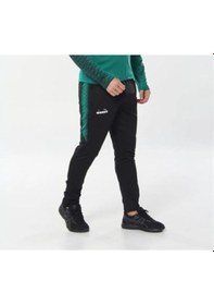 Resim Diadora Ritim - Çocuk Likralı Siyah-yeşil Eşofman Altı Siyah 