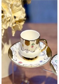 Resim Acar Osiris 6 Kişilik Porselen Kahve Fincanı Takımı Desen1 6806 Çok Renkli 