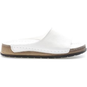 Resim Hakiki Deri Kadın Dolgu Topuk Terlik 972za309 Beyaz 