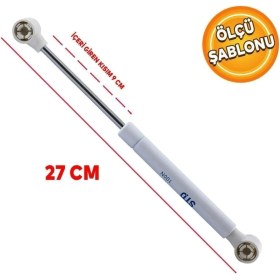 Resim İthal Dolap Kapak Pistonu Gazlı Amortisörü Piston Kapak Hidroliği 27 cm Mutfak Dolabı 100N 