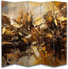 Resim Soyut Yanılsamalar Temalı Özel Tasarım Paravan Room Divider Oda Bölücü PRVN-1333-1, 220 x 180 